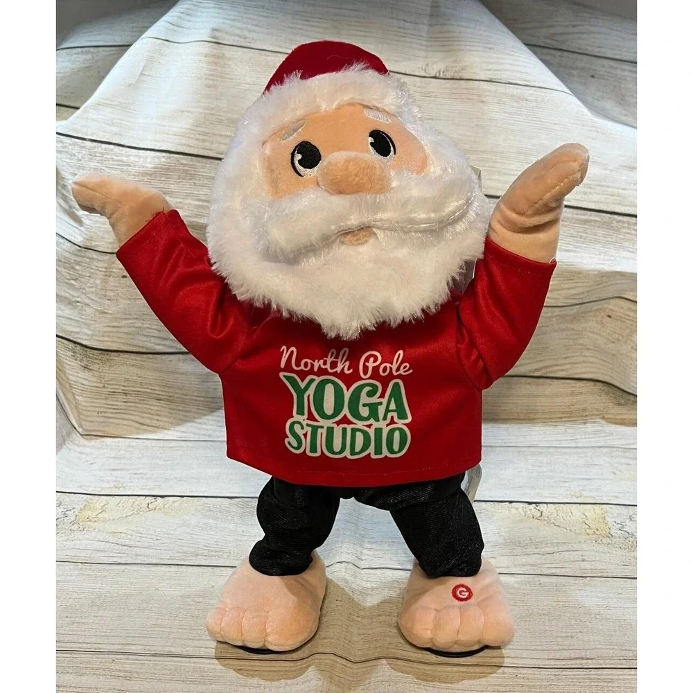 NWT Gemmy YOGA Santa Claus Downward Doggie Musical Animated Plush TbH4 SEE VIDEO